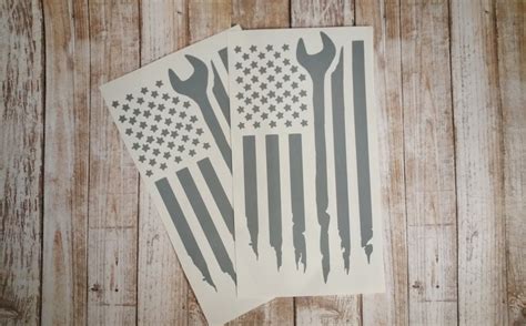 American Flag Decal Mechanic Decal Wrench Decal Mechanic