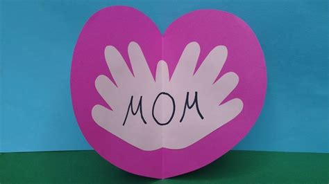 Diy How To Make A Paper Mothersy Day Heart Greeting Card Easy Mothers