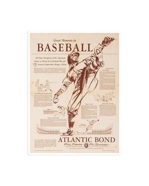 Vintage Baseball Poster Historic Wall Art Print Sports Art Decor H607 ...