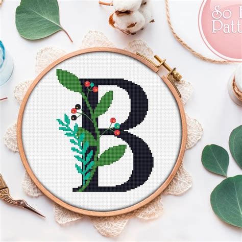 Interlocking Monogram Cross Stitch Pdf Pattern Modern Etsy