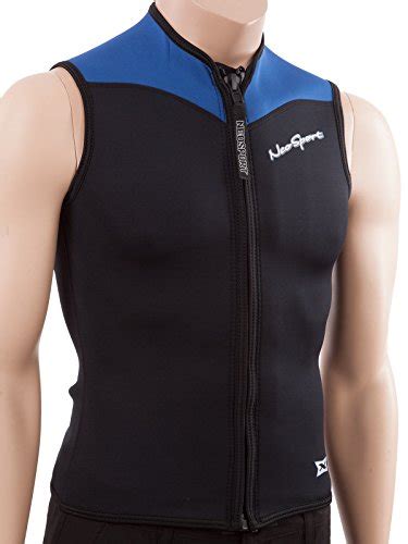 Neosport Men S Mm Xspan Vest Black With Blue Trim Medium Water