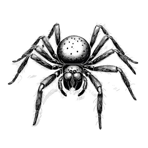 Premium Vector Hand Drawn Sketch Spider Illustration