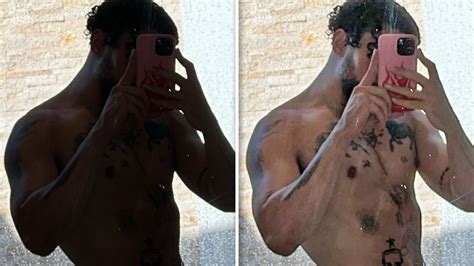 Bad Bunny Posts Steamy Nude Vacation Selfie Shows Off Bushy Groin