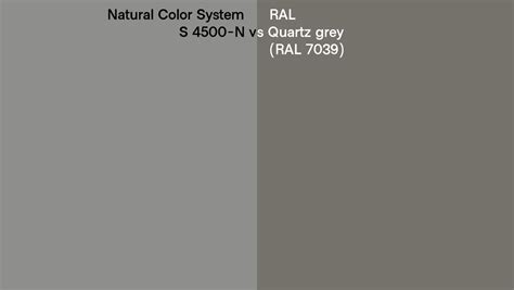 Natural Color System S 4500 N Vs RAL Quartz Grey RAL 7039 Side By