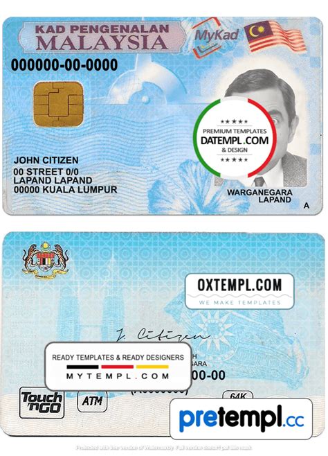 Malaysian Id Example In Psd Format Fully Editable Pretempl