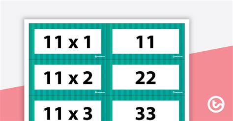 Multiplication and Division Fact Matchup Cards - Multiples of 11 ...