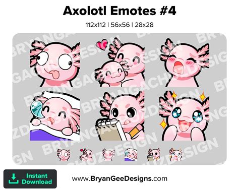 Axolotl Cute Cute Chibi Derp Discord Twitch Exposure Digital