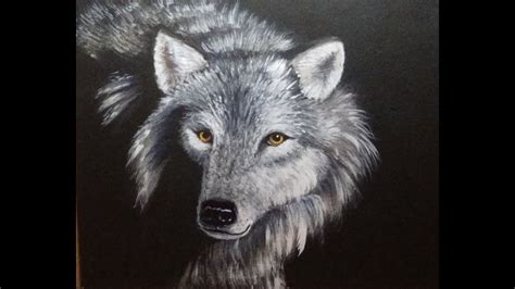 Acrylic Wolf Painting Youtube