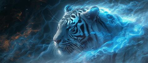 Premium Photo Blue Tiger Wallpaper Desktop Backgrounds