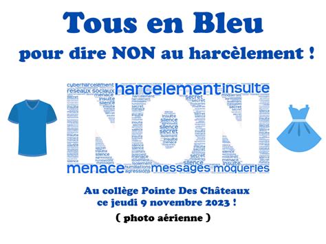 Tous en Bleu pour dire NON au harcèlement Collège Pointe des Châteaux