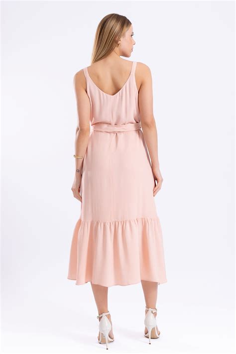 ALL SIDE VESTIDO MIDI VISCOSE NUDE VERA All Side Store Moda que Exalta a potência feminina