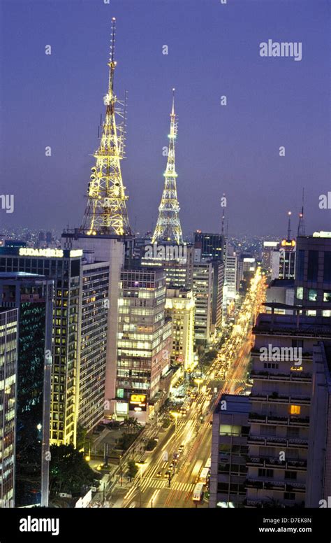 Paulista avenue Avenida Paulista financial and business center of Sao ...