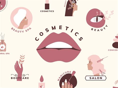 Conjunto de iconos de belleza y cosmética Vector Gratis