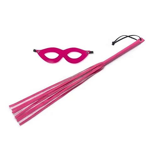 SEXY FANTASY Kit Chicote e Máscara Tiazinha Cor Rosa Lust of Love Sex Shop Online