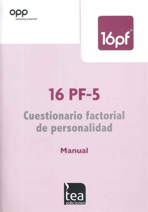 16 Pf 5 Cuestionario Factorial De Personalidad Kit CorreciÓn 25 Hojas