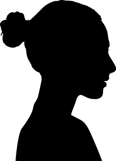 Clipart - Female Profile Silhouette 3