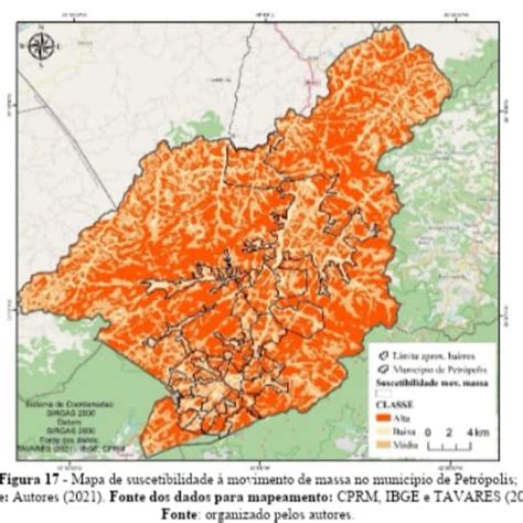 Mapa De Suscetibilidade Movimentos De Massa No Munic Pio De