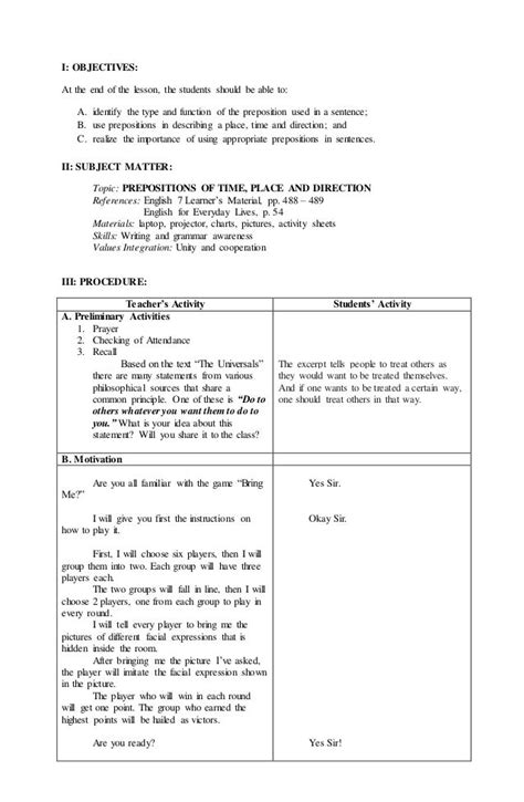 A Detailed Lesson Plan In English Iii Final Demo Lesson Plan Otosection