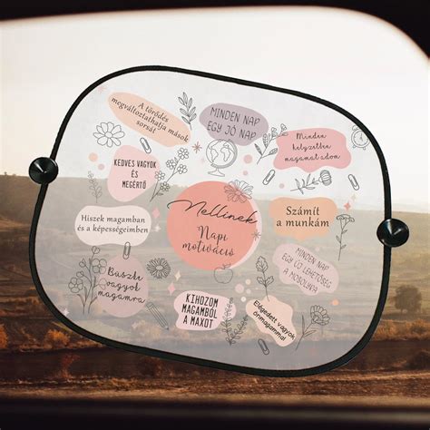 Napi motivációs autós napellenző egyedi felirattal – Bögreguru.hu