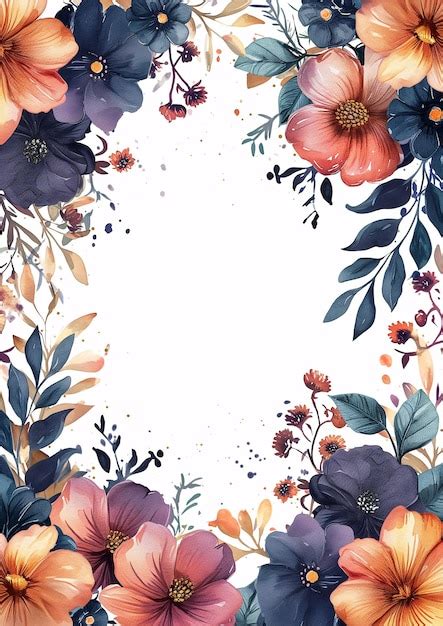 Aquarela flores botânicas quadro de fundo espaço livre para