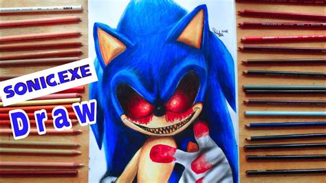 DIBUJANDO A SONIC EXE SPEED DRAWING CREEAPYPASTA SONIC EXE