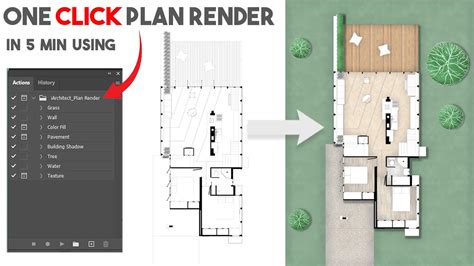 How To Render Floor Plan In Min Free Photoshop Actions Youtube