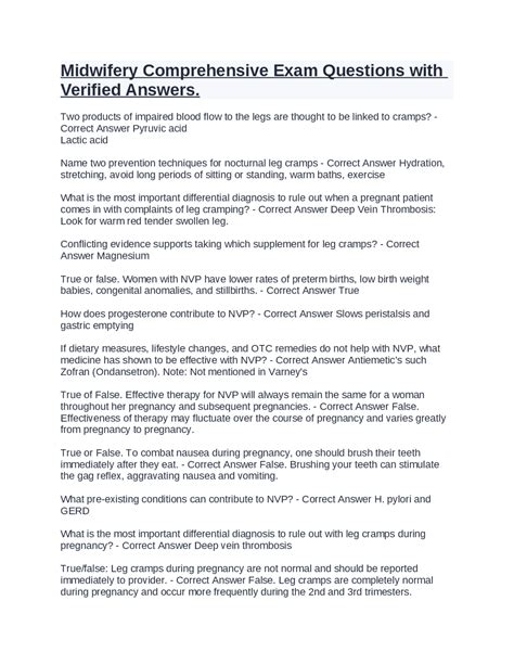 Sample Comprehensive Exam Questions And Answers Free Download 6
