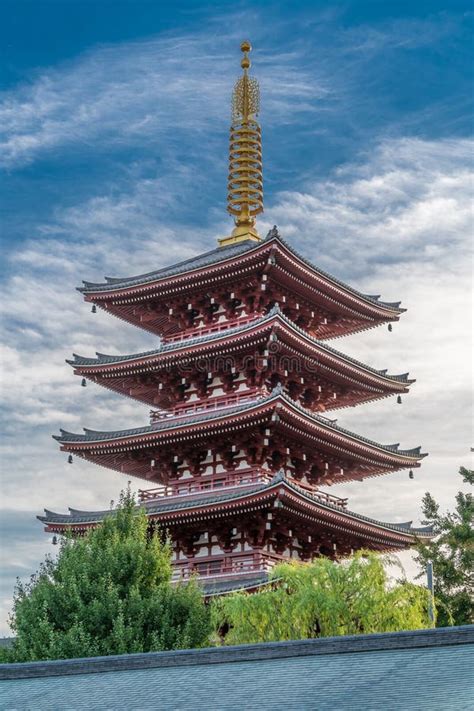 Pagoda Of Senso Ji Temple In Asakusa Tokyo Editorial Photo Image Of