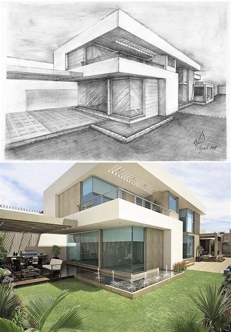 Arquitectura Casas Modernas Dibujo