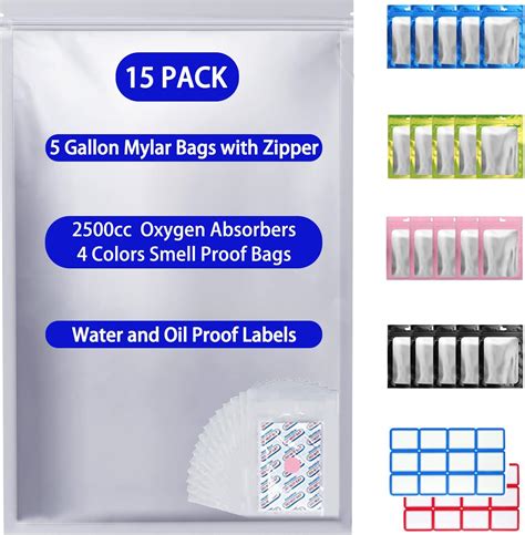 Amazon Gallon Mylar Bags For Food Storage With Ziplock Pcs