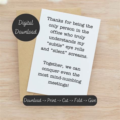 Printable Coworker Appreciation Card, Acknowledgement Card, Thank You ...