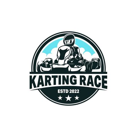 Ilustra O Em Vetor Logotipo De Emblemas De Corrida De Kart Piloto De