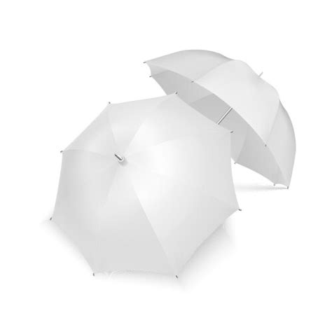 Realistic White Umbrella Mockup Blank Open Fabric Vector Image