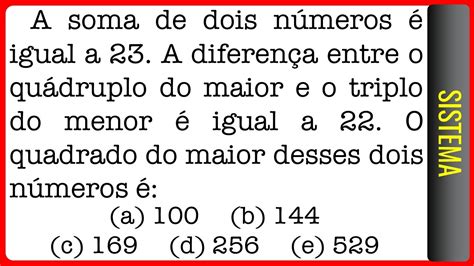 IBGE Sistema A soma de dois números é igual a 23 A diferença