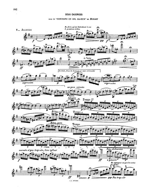 Flute Concerto In G Major K 313 285c Mozart Wolfgang Amadeus