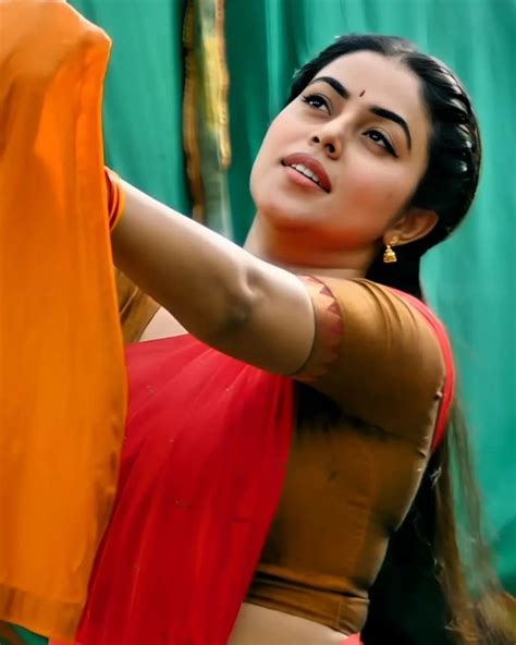 Poorna Hot In Red Saree Telugu Movie Stills Glamsundari In