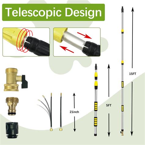 Buyplus Ft Telescopic Gutter Cleaning Wand With Hose Attachment Long