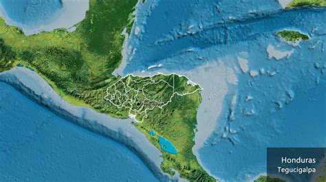 Forma De Honduras Con Fronteras Regionales Topogr Fico Etiquetas