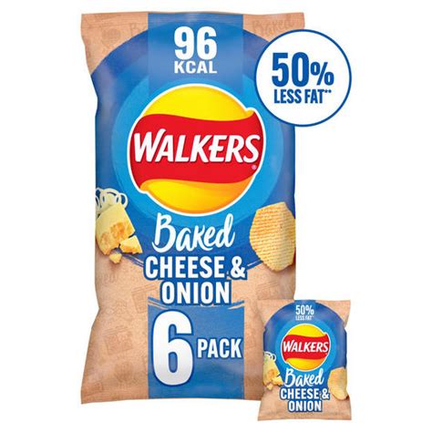 Walkers Baked Cheese & Onion Snacks Crisps 6 x 22g - £2 - Compare Prices