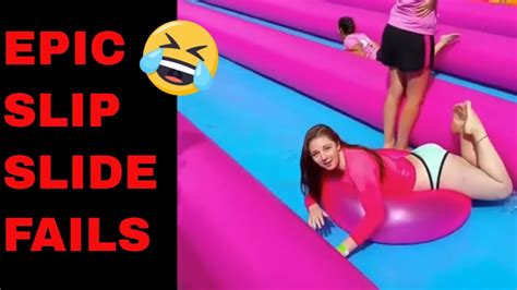 Best Epic Slip Slide Fails Funniest Water Slide Fails Compilation