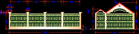 Cerramiento Artístico Vista Frontal En AutoCAD Librería CAD