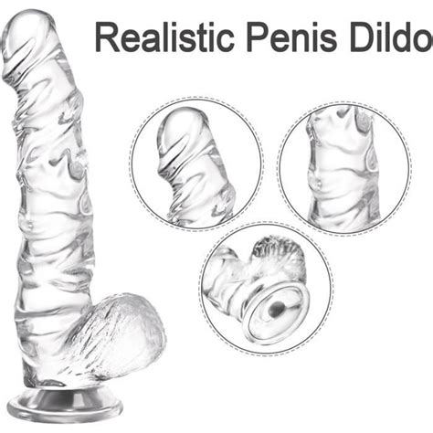 Inch Realistic Jelly Dildo Lifelike Clear Penis Dildos Sex Toy With