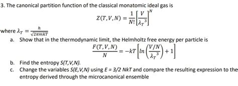 Answered 3 The Canonical Partition Function Of Bartleby