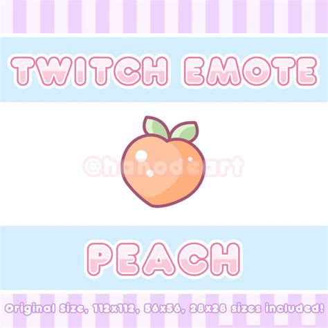 Peach Emote Twitch Discord Stream Etsy