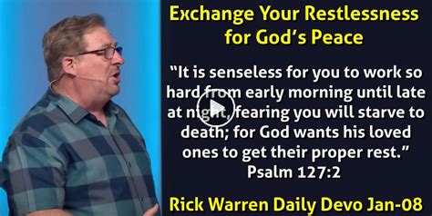 Rick Warren January 08 2023 Daily Devotional Exchange Your