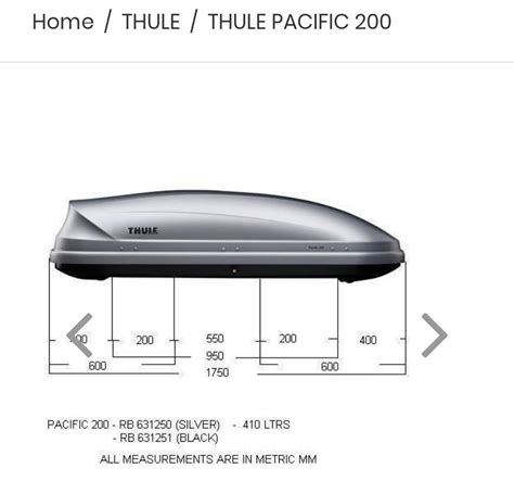 Thule Pacific 200 Roof Box Aero Bars Auto Accessories On Carousell