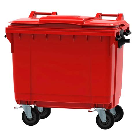 Litre Wheelie Bin In Red Skipsandbins