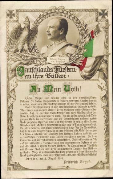 Ansichtskarte Postkarte K Nig Friedrich August Iii Von Akpool De