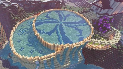 Large Pool With Waterfalls Minecraft Map