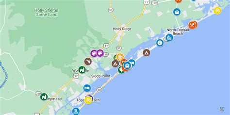 Map Of Topsail Island Nearby Places 200 Great Attractions